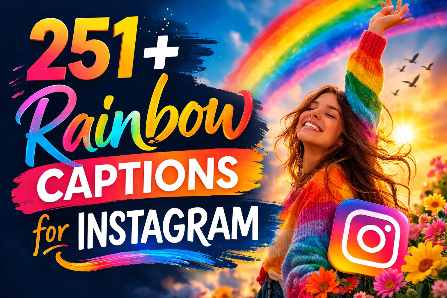 Rainbow Captions for Instagram πβ¨
